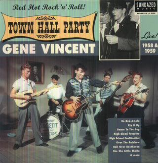 the album cover for Gene Vincent - Live At Town Hall Party 1958 and 1959