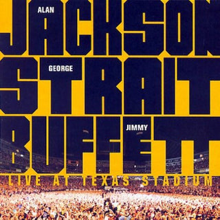 the album cover for Jackson/Strait/Buffett - Live at Texas Stadium