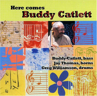 the album cover for Jay Thomas - Here Comes Buddy Catlett