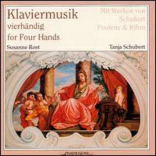the album cover for Schubert/Poulenc/Rihm - Music for Piano 4-Hands/Lebenssturme/Fantasie/Sona