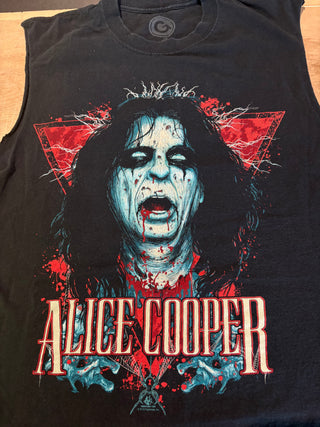 Alice Cooper Severed Head DIY Cut Sleeveless Tank Top, Black, L