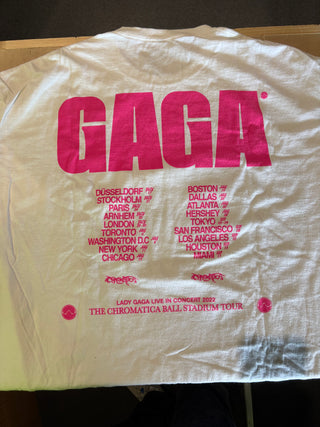 2022 Lady Gaga Chromatica Ball Tour T-Shirt, White, XL