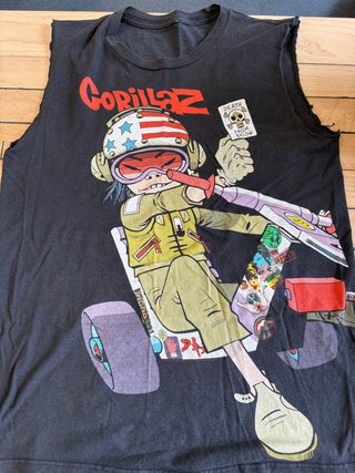 Gorillaz Death From Below DIY Sleeveless T-Shirt, Black, M