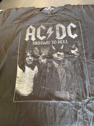 AC/DC Highway To Hell Black & White T-Shirt, Black, 2XL