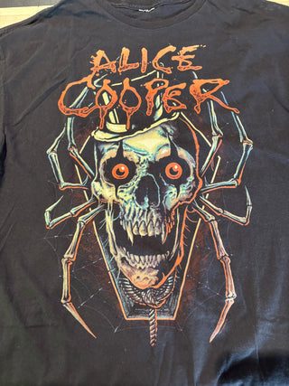 Alice Cooper Spider Skull T-Shirt, Black, XL