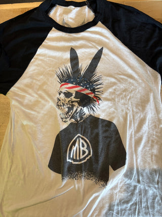 Mr Bungle Punk Bungle Raglan T-Shirt, White / Black, S