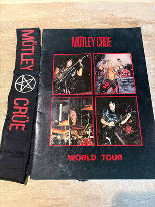 Motley Crue 1984 World Tour Program W/ Vintage Motley Crue Headband
