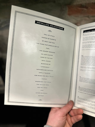 Metallica- S&M w/ Michael Kamen & The San Francisco Symphony Concert Program