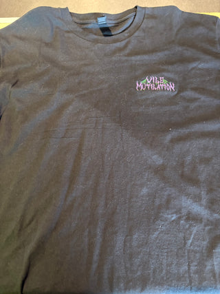 Vile Mutilation Logo T-Shirt, Black, L