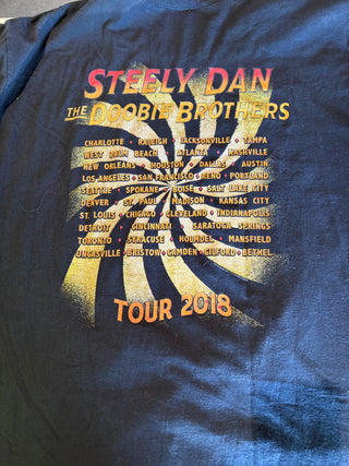 2018 Steely Dan / Doobie Brothers Summer Of Living Dangerously Tour T-Shirt, Black, XL