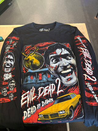 Terror Threads Evil Dead 2 Dead By Dawn Longsleeve T-Shirt, Black, M