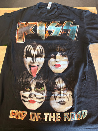 Kiss End Of The Road Faces T-Shirt, Black, S