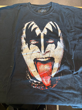 Kiss Gene Simmons White Eye Portrait T-Shirt, Black, 2XL