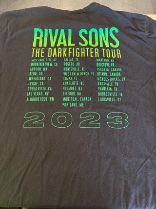 2023 Rival Sons Darkfighter Tour T-Shirt, Black, XL