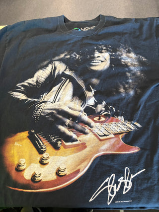 Liquid Blue Slash W/ Les Paul T-Shirt, Black, XL