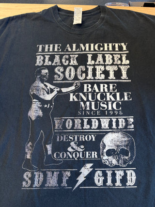 Black Label Society Bare Knuckle Music T-Shirt, Black, 2XL
