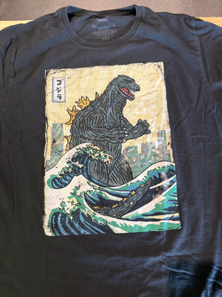Godzilla Traditional Style T-Shirt, Black, L