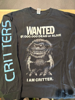 Critters Wanted Poster T-Shirt, Black, L