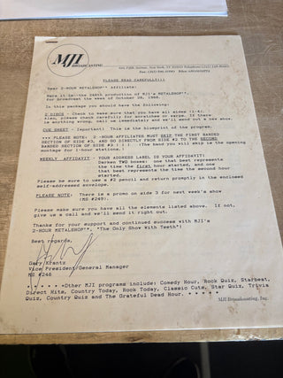 Metalshop- Radio's Weekly Metal Magazine: 10/28/1988 (ft Metallica, Ozzy Osbourne, Ratt & More)(w/Cue Sheet)