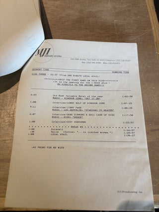 Metalshop- Radio's Weekly Metal Magazine: 1/6/1989 (ft Guns N Roses, Ozzy Osbourne, Metallica, Kiss & More)(w/Cue Sheet)
