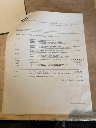 Metalshop- Radio's Weekly Metal Magazine: 1/6/1989 (ft Guns N Roses, Ozzy Osbourne, Metallica, Kiss & More)(w/Cue Sheet)
