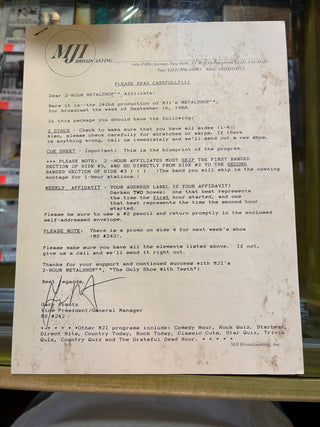Metalshop- Radio's Weekly Metal Magazine: 9/16/1988 (ft Anthrax, Dio, Hurricane & More)(w/Cue Sheet)