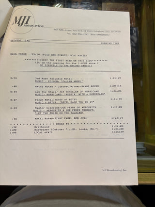 Metalshop- Radio's Weekly Metal Magazine: 9/16/1988 (ft Anthrax, Dio, Hurricane & More)(w/Cue Sheet)