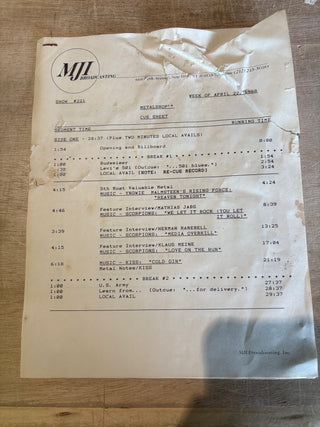 Metalshop- Radio's Weekly Metal Magazine: 4/22/1988 (ft Scorpions, Ozzy Osbourne, Deep Purple & More)(w/Cue Sheet)