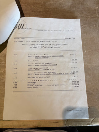 Metalshop- Radio's Weekly Metal Magazine: 6/3/1988 (ft  Vinnie Vincent Invasion, White Lion, King Diamond & More)(w/Cue Sheet)