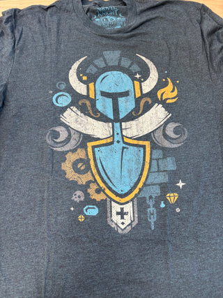 Shovel Knight Crest T-Shirt, Grey, L