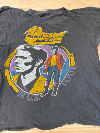 1978 David Bowie U.S. Tour T-Shirt, Grey, S (Fading To Graphics)