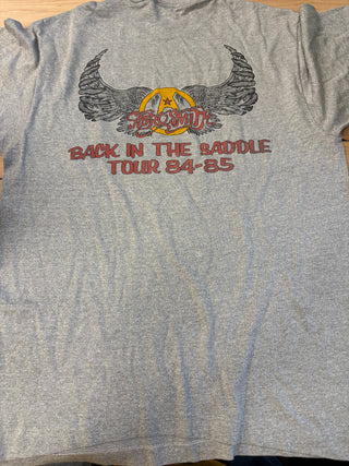 '84/'85 Aerosmith Back In The Saddle Tour T-Shirt, Grey, L