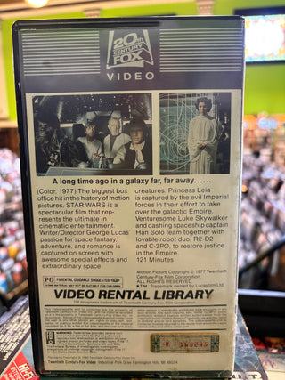 Star Wars (1982 Video Rental Library 20th Century Fox Edition) (Original Clamshell Case Deteriorations, Priced Accordingy)