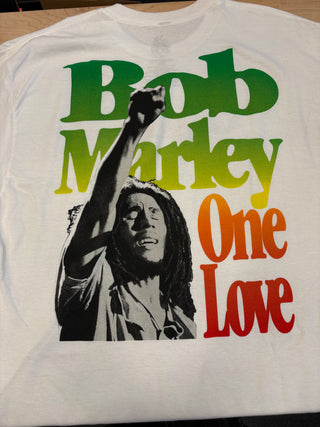 Bob Marley Sun Is Shining One Love T-Shirt, White, XL