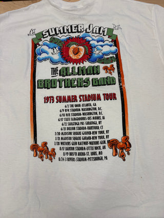 Allman Brothers 1973 Summer Jam Stadium Tour T-Shirt (Reproduction), White, Large
