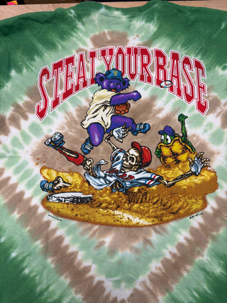 Grateful Dead Steal Your Base Liquid Blue T-Shirt, Green/Brown Tie-Dye, L