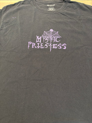 Mystic Priestess Spiderweb Logo T-Shirt, Black, L