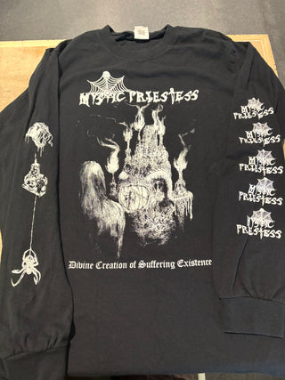 Mystic Priestess Divine Creation Of Suffering Existence Longsleeve T-Shirt, Black, S