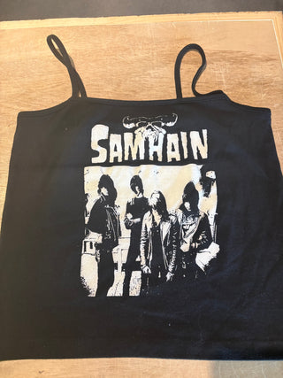 Samhain Crop Tank Top, Black, S