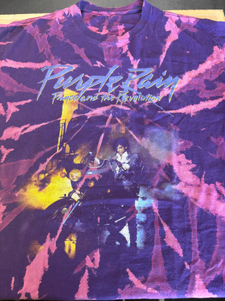 Prince Purple Rain T-Shirt, Purple/Pink Tie-Dye, L