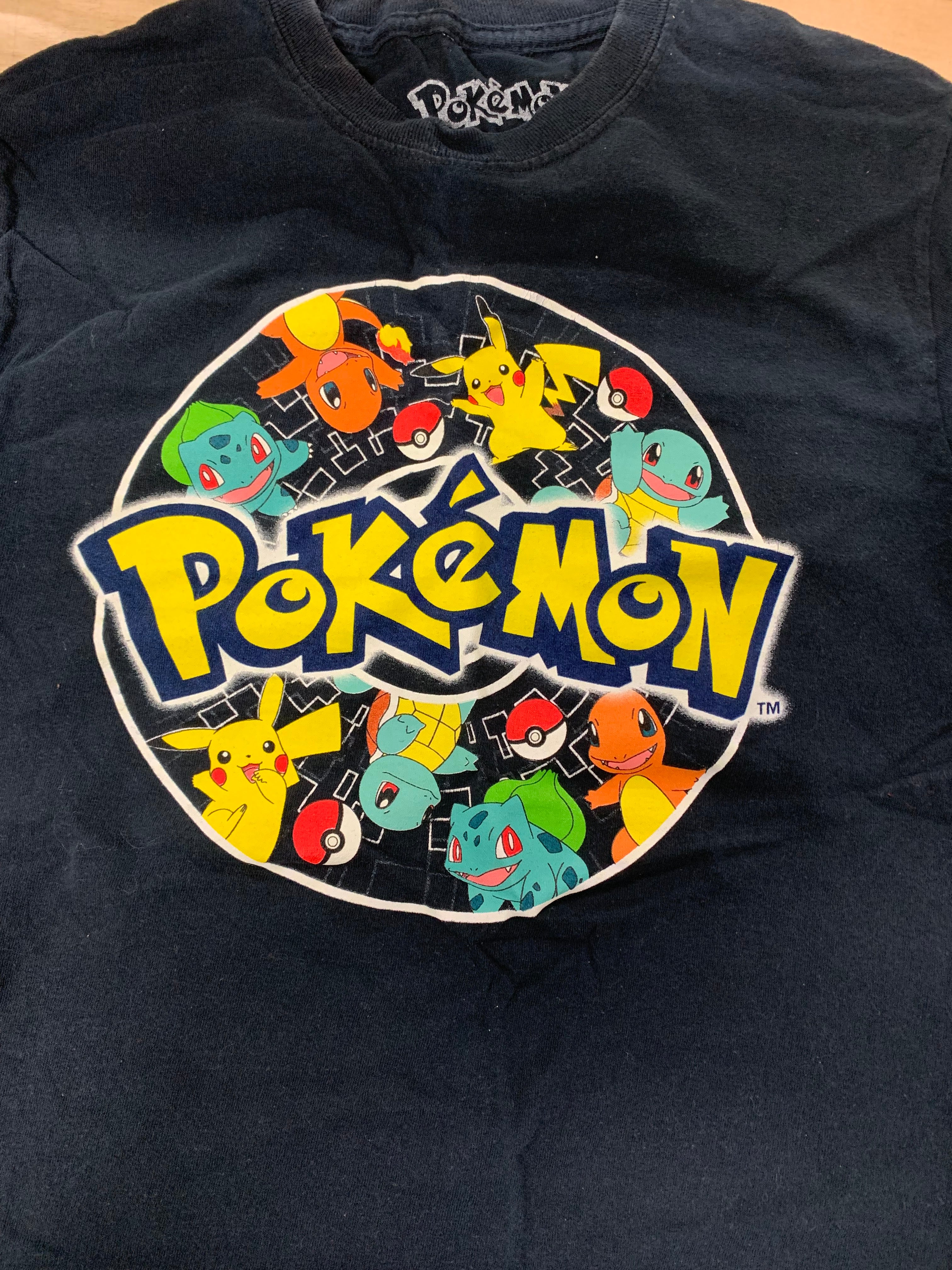 Pokemon Gen 1 Starters T-Shirt, Black, XS