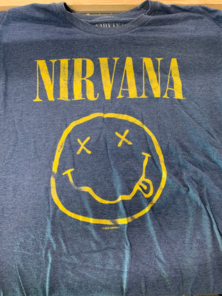 Nirvana 2020 Reprint Logo T-Shirt, Gray, L
