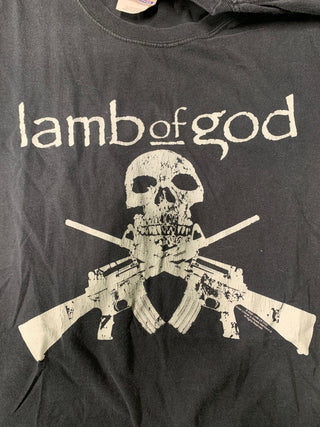 2006 Lamb Of God Skull & Guns T-Shirt, Black, XL