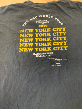 2019 Anderson Paak And The Free Nationals At Hammerstein Ballroom T-Shirt, Grey, L