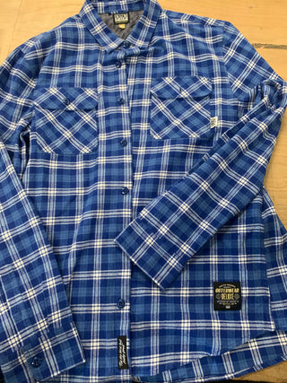 Sub Pop Records Outerwear Deluxe Flannel, Blue Plaid, XL