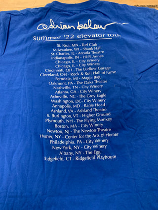 Adrian Belew Summer '22 Elevator Tour T-Shirt, Blue, XL