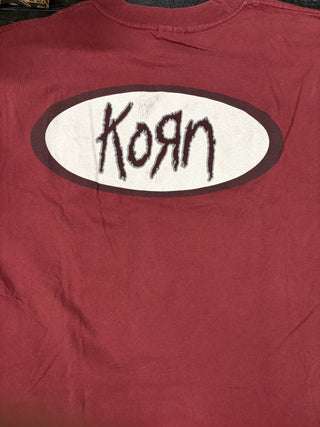 1996 Korn Life Is Peachy Stripe Shirt, Maroon, XL