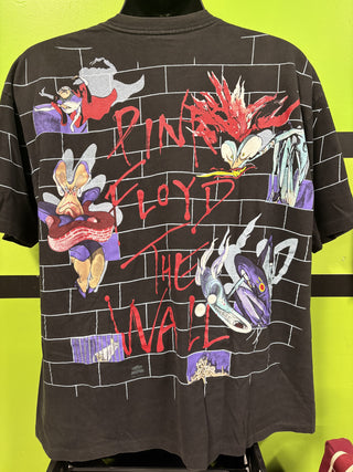 1982 Pink Floyd The Wall All Over Print T-Shirt, Black, XL