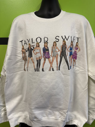 Taylor Swift Eras Crewneck Sweatshirt, White, 2X