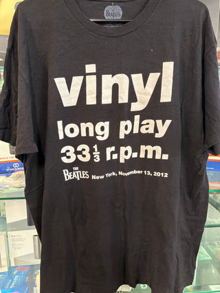 The Beatles New York November 13 2012 Vinyl Long Play T-Shirt, Black, XL